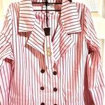 Charades Gangster Moll Suit Costume Pink Black Pinstripes W Necktie Ladies Large Photo 6