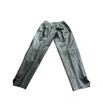 Carlan vintage Leather Pants Womens Silver black Relaxed Fit Button Detail Gray Size 10 Photo 6