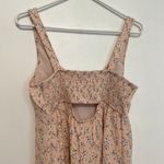 American Eagle  Scoop Neck Mini Slip Dress Light Baby Pink Ditsy Floral Cutout M Photo 12