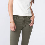 Unpublished Anthropologie Green Midrise Denim Straight Leg Jeans Cuffed Hem 28 Photo 0