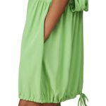 Tibi  Eco Cape Silk Drawstring Hem Dress in Green 4 Womens MIni Loose fit Photo 11
