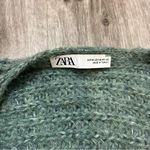 ZARA  Chunky Green Wrap Sweater Cropped Oversized Balloon Sleeve Cardigan Shawl Photo 5