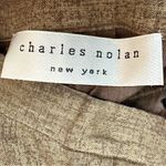 Brown Linen Pleated Full Knee Photo 2