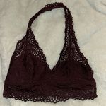 Aerie  Lace Deep Burgundy Halter Bra size Medium Photo 0