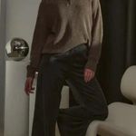 💕LUNYA💕 Cozy Cotton Silk Polo Pullover Sweater ~ Botanical Brown Heather M NWT Size M Photo 3