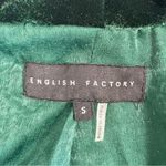 English Factory Green Velvety Velour Blazer Photo 6