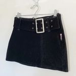 Bubblegum Vintage Y2K Metallic Corduroy Belted Mini Skirt Black Size 3/4 Photo 6