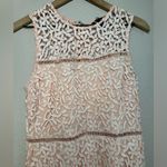 AQUA Peach Blush Pink Floral Lace Cutout Mini Shift Dress size Large Photo 5
