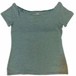 Old Navy NWOT  Teal & White Striped XL Classic Shirt Photo 3