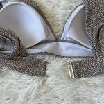 Bayron bay Ellie Bralette Bikini Top in Taupe Polka Dot size 8 Gray Photo 10