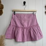 Free People  mini skirt ruffled tiered pleated lace-up boho XS Photo 2