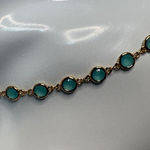 R&R Vintage Gold and Blue/Turquoise Necklace Blue Photo 2
