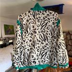 Casual Isle Vtg   Animal Print Jacket with Green Accents size M Photo 3
