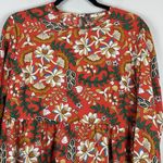 Sunday Up Womens Floral Boho Dress Medium Orange Retro Eclectic Mini Boho Easter Photo 2
