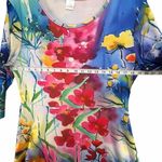Women’s XL Floral Multicolor Dress Garden Boho Artsy Stretch Whimsy Red Photo 3