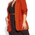 City Chic Blazer Essence Longline Jacket Rust Orange-Red Sz 24/XXL NWT Oversized Photo 2
