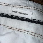 Loft  Outlet Skinny Bermuda Shorts Women's 14 Cotton Linen Black White Stripe Photo 5