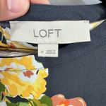 Loft Floral Shift Dress Womens Medium Gray Long Sleeve Dark Feminine Preppy Photo 1