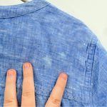 Talbots ‎ Linen Pintuck Popover Shirt Blue Cross Dyed Women's Size XL Long Sleeve Photo 5