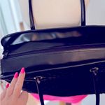 Lancôme Black Faux Leather Quilted Tote Bag Photo 5