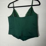 Tiger Mist Green Lace Trim Satin Corset Cami Top Size L Photo 2