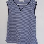 Carolyn Taylor Blue Striped Sleeveless Top Photo 0