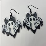 Bat Ghost Halloween Earrings 👻🦇✨ Black Photo 1