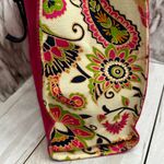 Spartina 449  Pink Linen Tote Gold Palm Embroidery Resortwear Tropical Vacation Photo 5