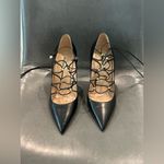 Valentino Garavani  EU 39.5 Rockstud Laceup Heels, Black Photo 1