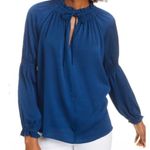 Current Air Dark Teal Modern Romance Tie Front Top Photo 0