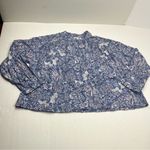 Sundry SZ 3 Large 12 Wild Floral Henley Purple Blouse Boho Top Women Long Sleeve Photo 0