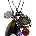 Mud Pie Charm Necklace Double Strand Chain Boho Bohemian Jewelry Marked u Photo 1