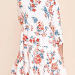 Francesca's NWT  Carra Floral Babydoll Mini Dress White Pink Red Blue Size Small Photo 1