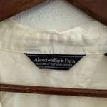 Abercrombie & Fitch Off White Cotton V Neck Collared Button Up Shirt Womens L Photo 1
