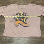 Jessica Simpson NWT Women's Rose Colored "All You Need Is Love" Shirt X-Large Photo 6