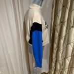 ZARA Cream and blue crew neck crop sweatshirt with "Whatever you want" print Photo 3