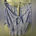 Sienna Sky Blue and white floral off the shoulder top size small‎  Photo 3
