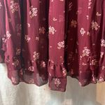 Joie  silk dress open shoulder floral maroon Photo 6