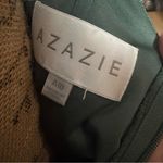 Azazie  OLLIE Stretch Olive Green Sheath Ruched Stretch Chiffon Dress size A10 Photo 6