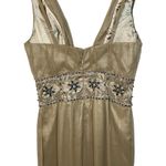 NWT Mandalay Dark Pearl Beaded Empire Waist Maxi Long Evening Gown Womens Size 6 Silver Photo 5