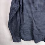 H&M  Navy Polka Dot Button Up Shirt, Stretch Cotton Blend, Business Casual, 14 Photo 10