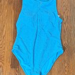 ANDIE  Malibu One piece swimsuit seashell textured blue size S NWT flaw Photo 1