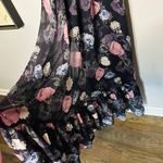 Nicholas Black Purple Floral 100% Silk Square Neckline A Photo 9