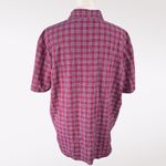 Faded Glory Rare Vintage  100% Raw Silk Shirt Plum Pink Plaid Medium Photo 4