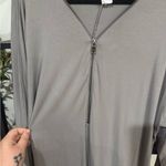 Venus  Long Sleeve Top in Elegant Gray plus size 1x with zipper design Photo 5