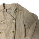 Michael Kors MK MICHEAL KORS 100% Linen Pea Coat Button 3/4 Sleeve Pocket Photo 4