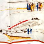 TWA Vintage "Up Up And Away" Scarf Trans World Stewardess Employee Uniform Blue Photo 10