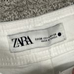 ZARA  Jeans Womens 4 Marine Raw Hem Wide Leg Pants White Boho High Rise Photo 3