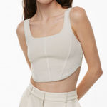 Aritzia  Babaton Sculpt Knit Bustier Tank Cropped Top Off White Medium Photo 0