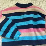 Topshop Striped Multicolor Knit Crewneck Cotton Sweater Photo 3